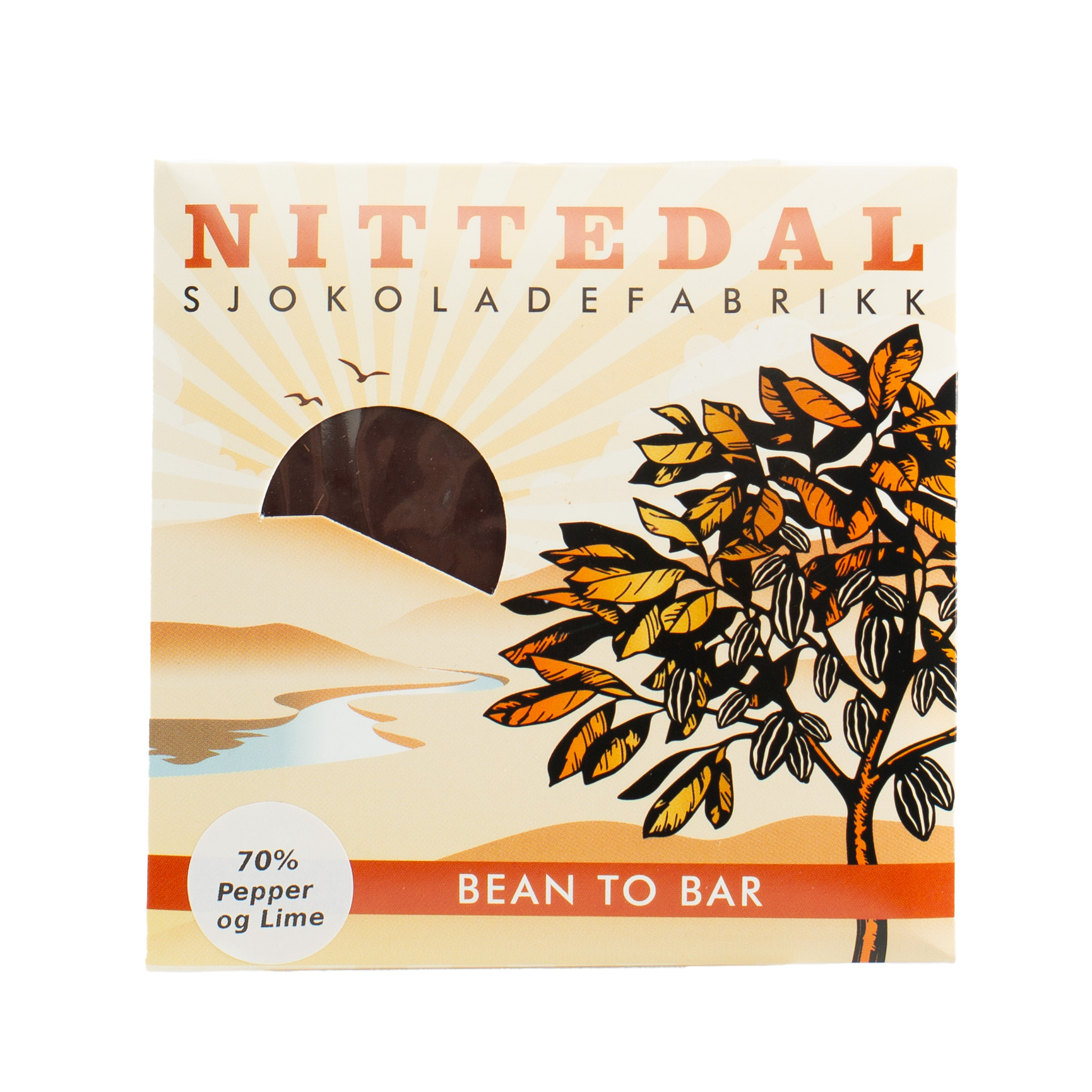 Nittedal Sjokoladefabrikk Pepper & Lime 70%, product image from Kaffebox