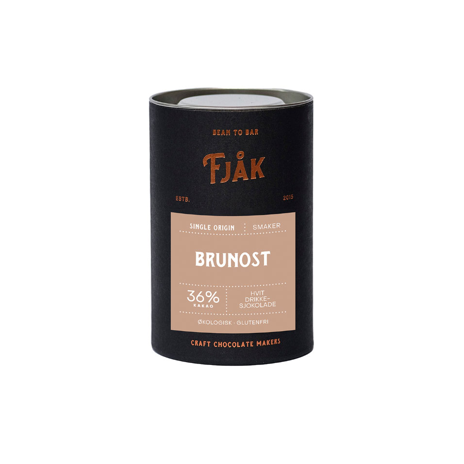 Fjåk White Caramelized & Brown Cheese Drinking Chocolate, product image from Kaffebox