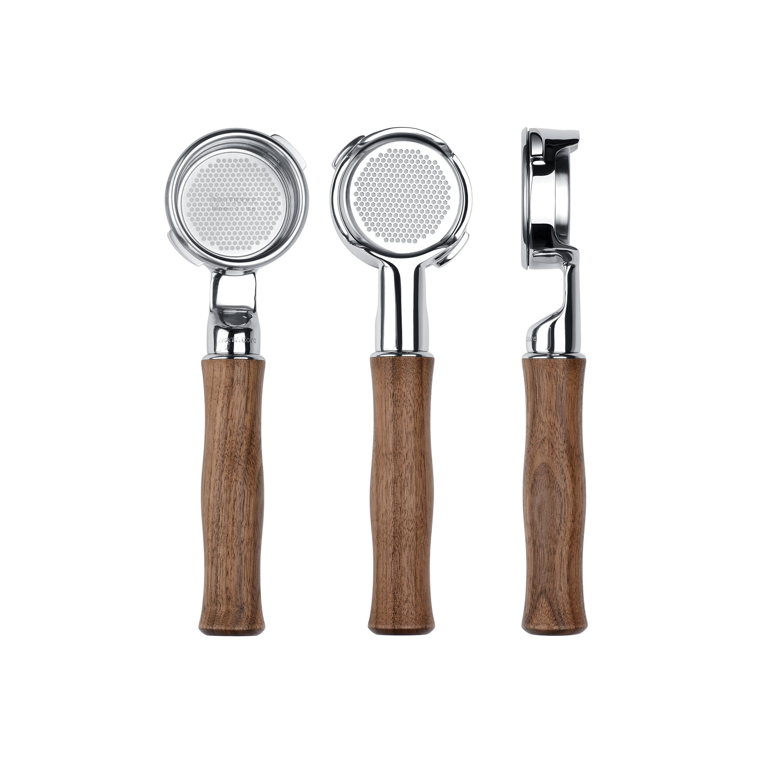 Normcore Slim Bottomless Portafilter with Upgraded Walnut Wood Handle - Image 5