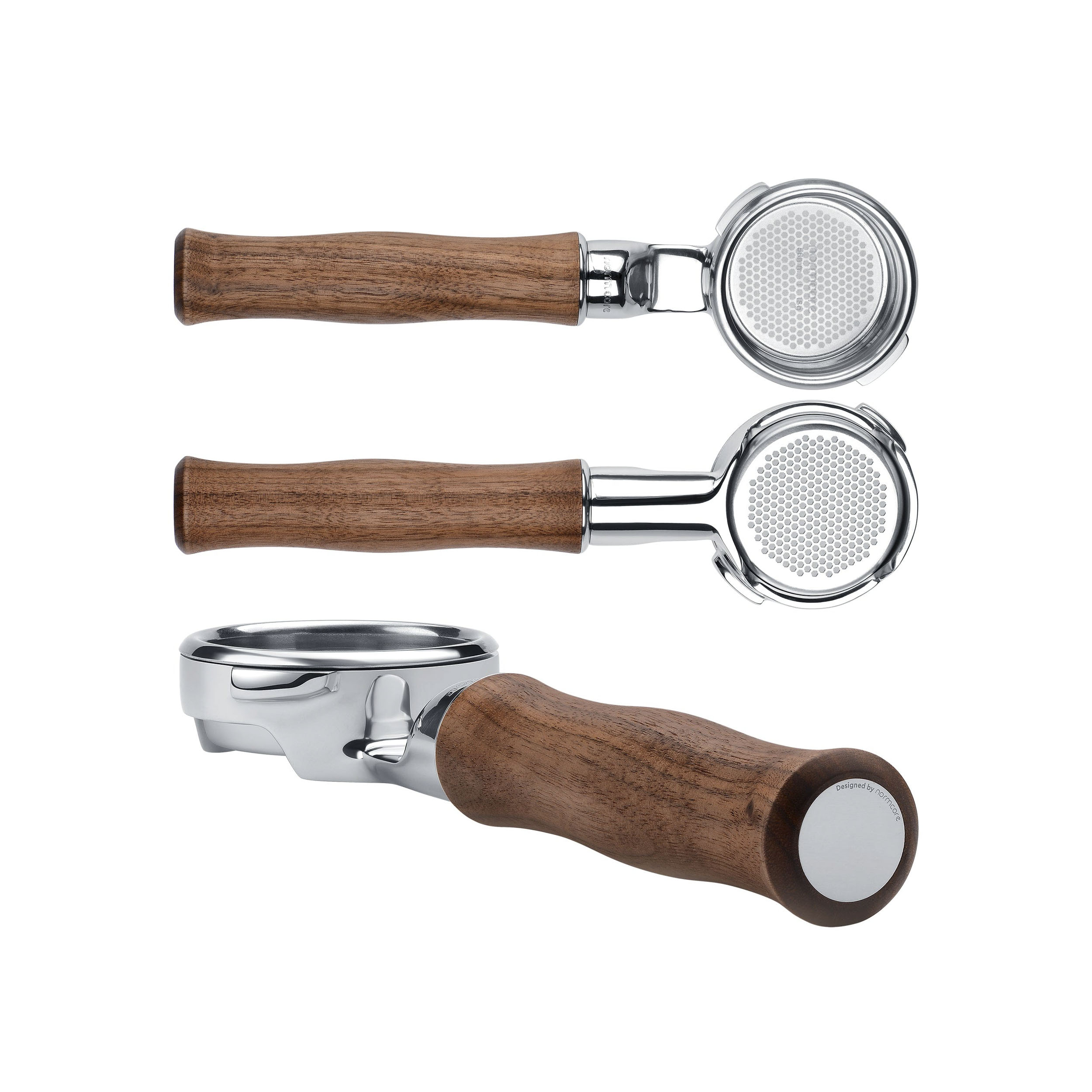 Normcore Slim Bottomless Portafilter with Upgraded Walnut Wood Handle - Image 4