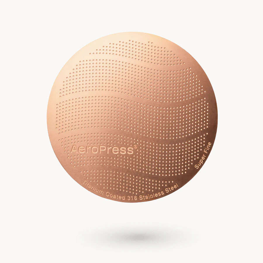 Aerobie AeroPress Gold Tone Stainless Steel Filter, product image from Kaffebox