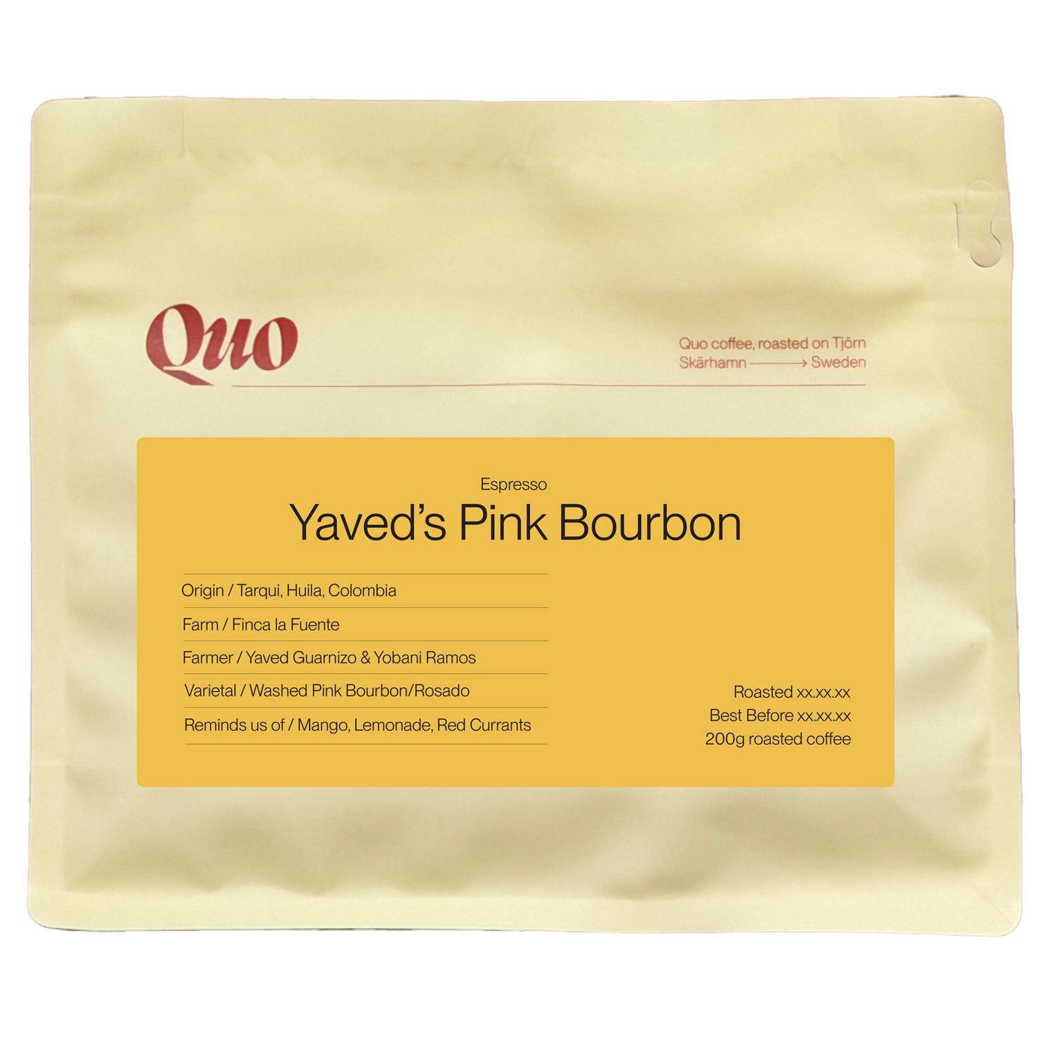 Quo - Finca la Fuente Pink Bourbon, Colombia (Yaved's Pink Bourbon) - 200g