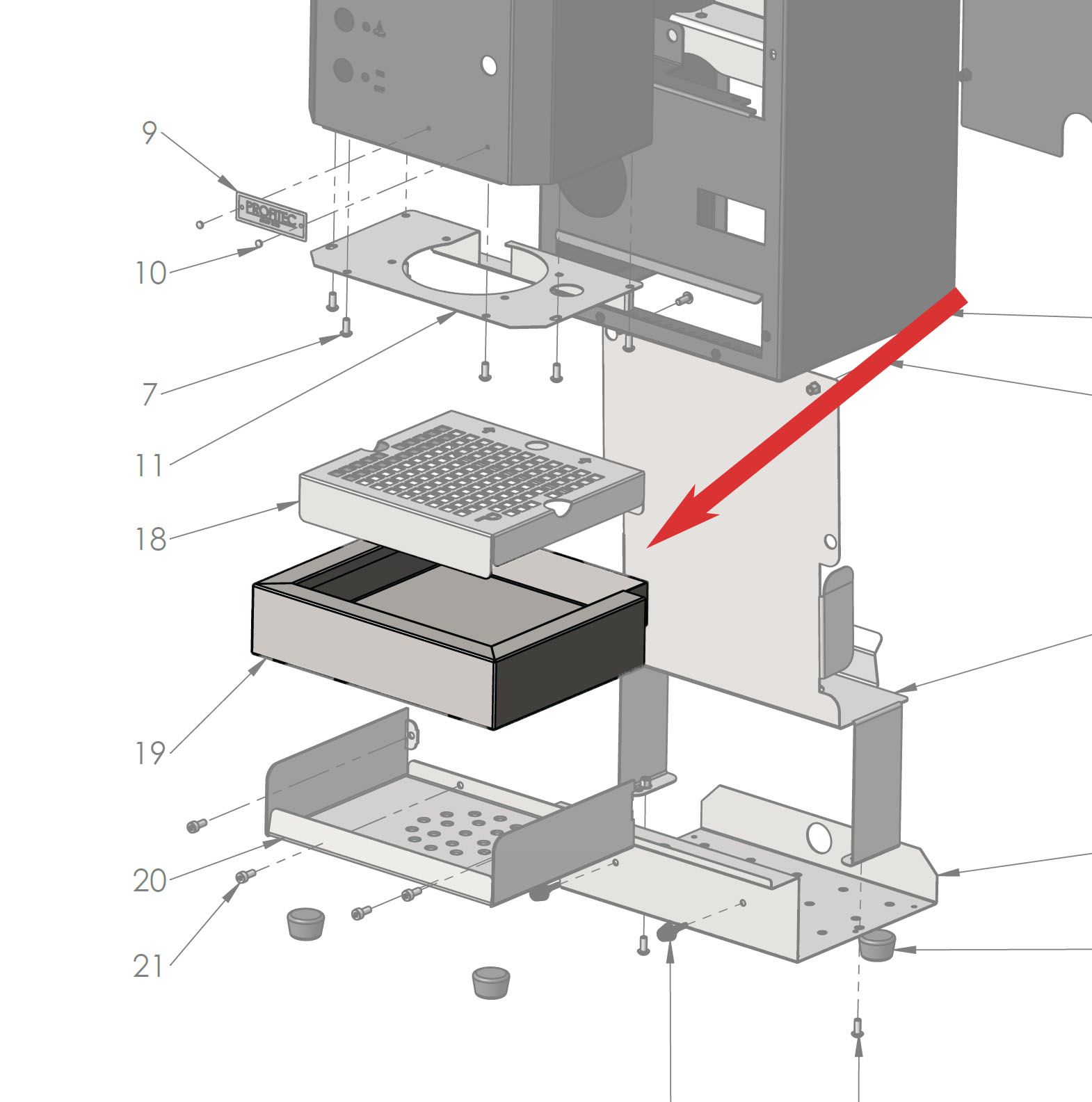 Profitec GO Metal Drip Tray (P9057), product image from Kaffebox