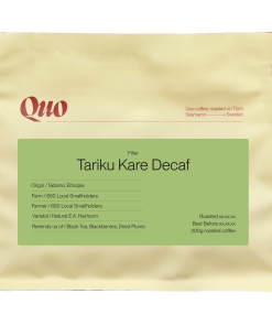 Quo Coffee Tariku Kare natural decaf Ethiopian coffee, 200 g bag