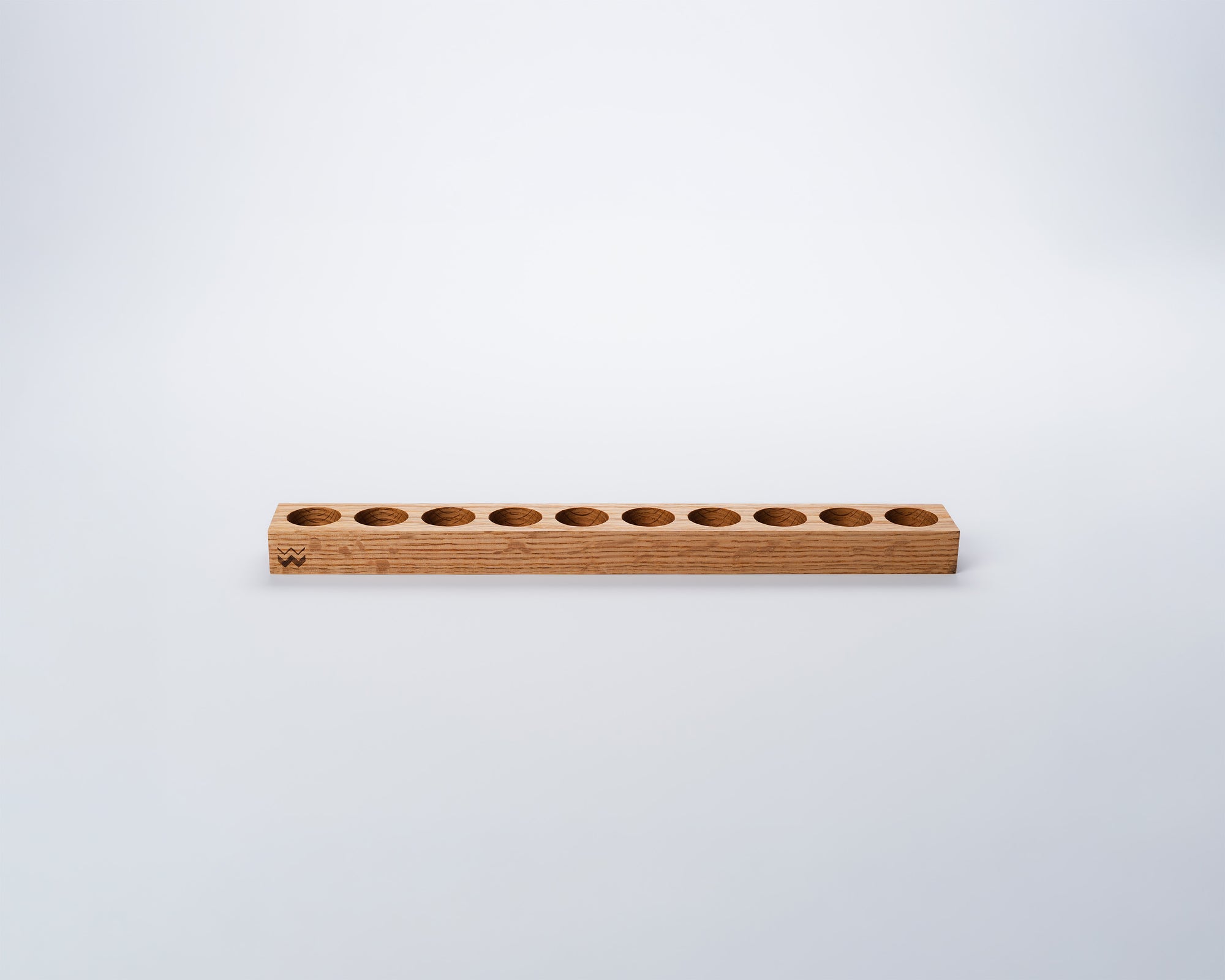 Weber Workshops Bean Cellar Polymer Caddy, 10-slot solid oak caddy, front view