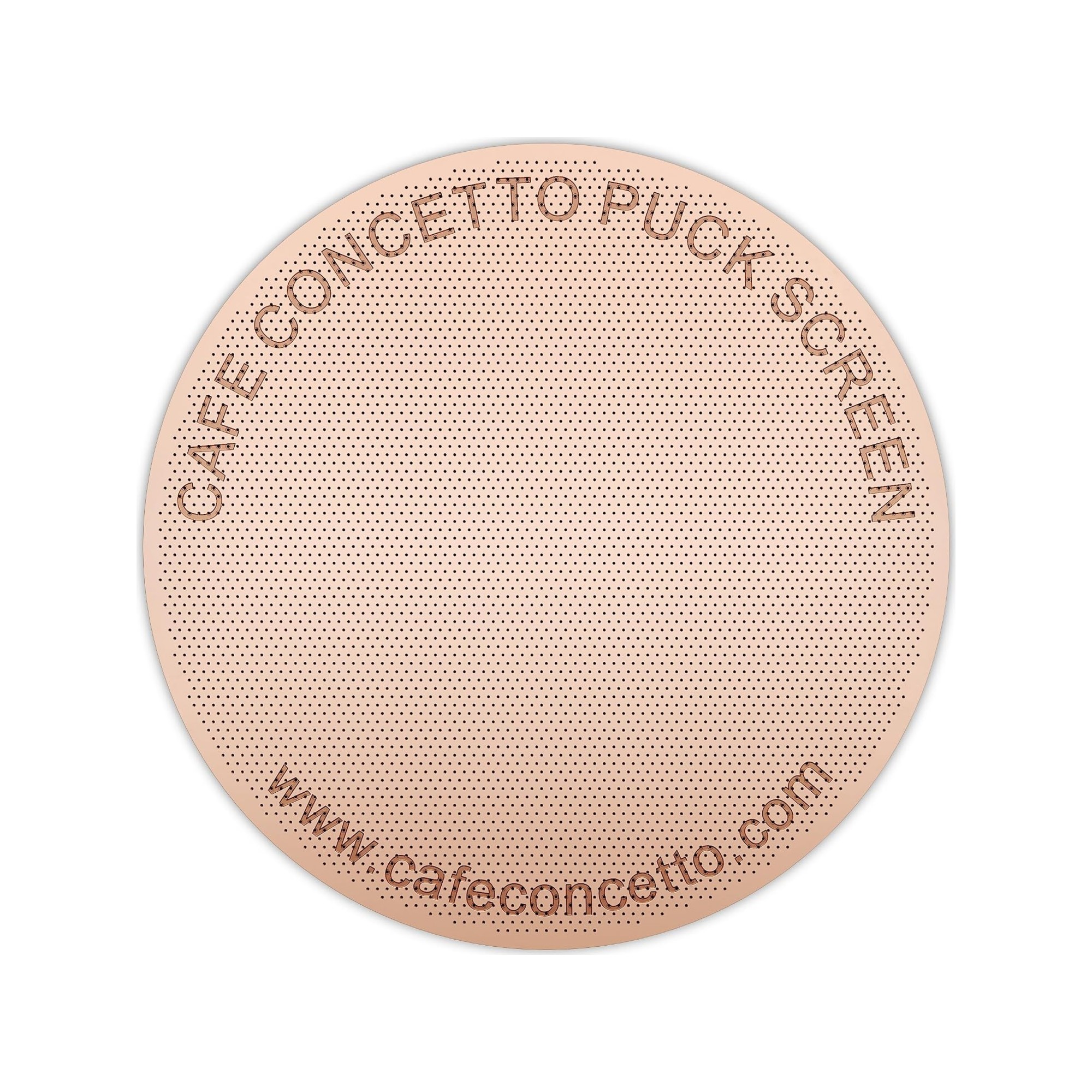 Cafe Concetto Puck Screen, titanium coated stainless steel