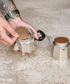 Cafe Concetto Superfine Moka Disc fitted in a moka pot