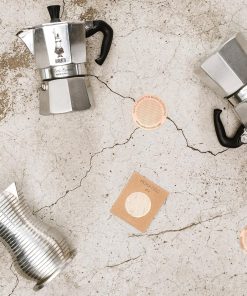 Cafe Concetto Superfine Moka Discs with stovetop moka pots