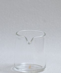 Loveramics 100ml glass espresso shot jug showing the spout