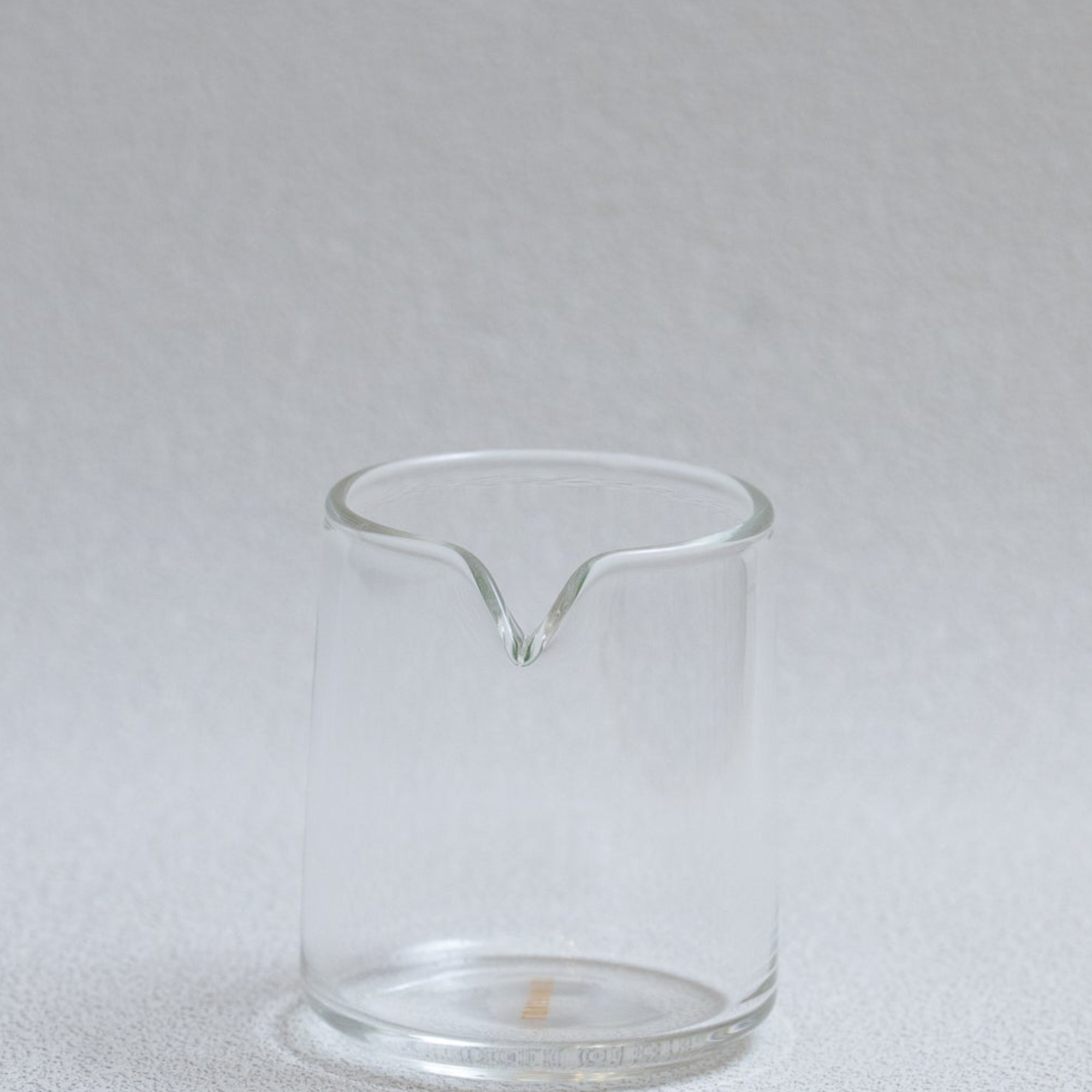 Loveramics 100ml glass espresso shot jug showing the spout