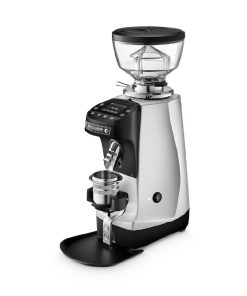 Mazzer Mini g grind by weight grinder, Polished Aluminium