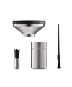 Mazzer Philos hopper, canister, dose finisher and brush