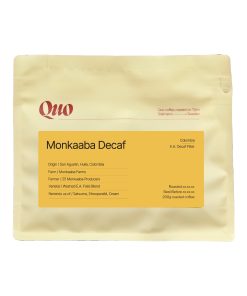 Quo Coffee Monkaaba sugarcane decaf Colombian filter coffee, 200 g bag