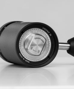 View into the bottom of the black Timemore S5 Pro body showing the burr assembly
