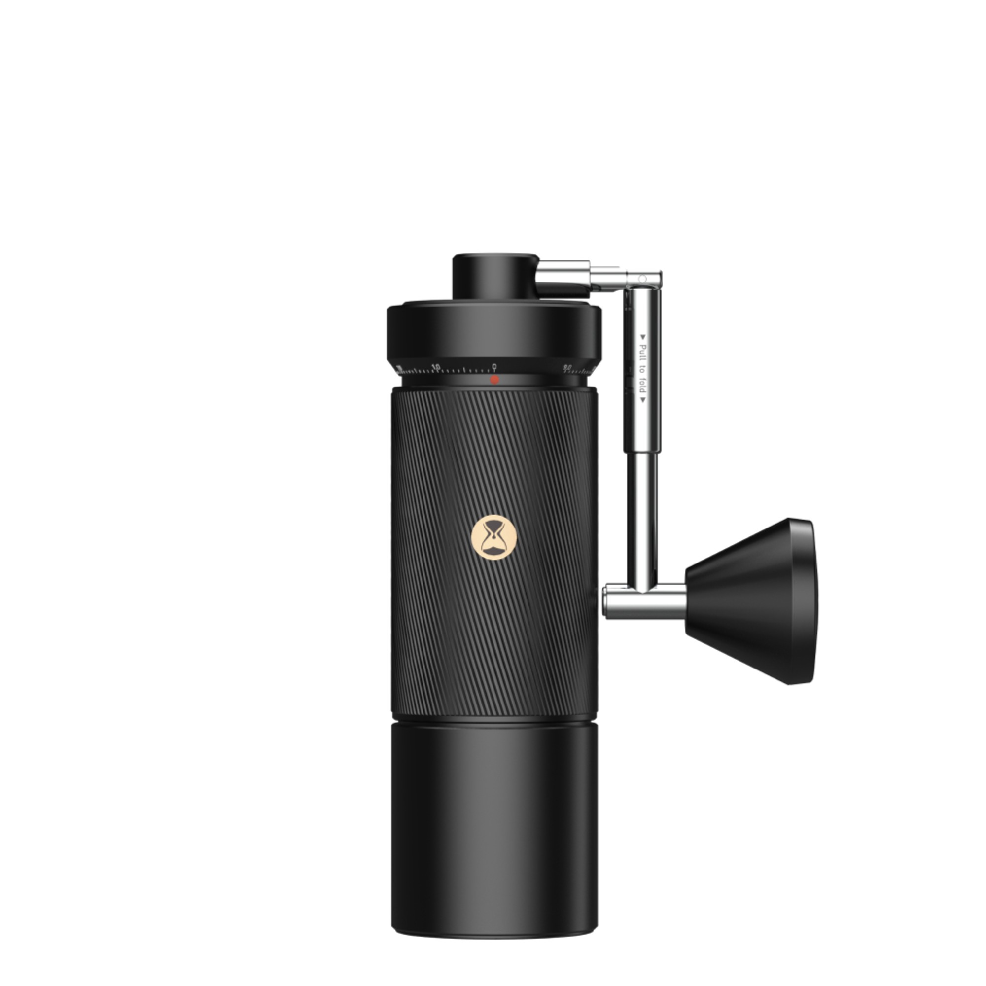 Timemore S5 Pro manual coffee grinder in black with foldable handle