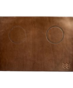 Weber Workshops leather tamping mat in Natural brown leather, top view