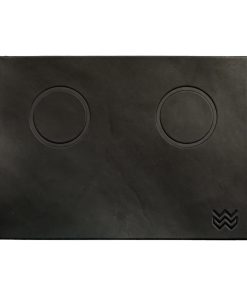Weber Workshops leather tamping mat in Onyx black leather, top view